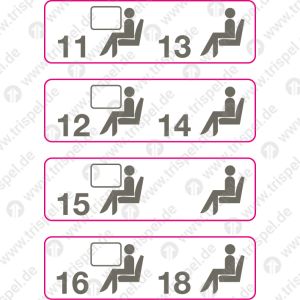 Platznummer (mit Sitzdarstellung) -Piktogramm-
