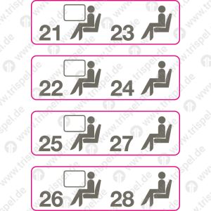 Platznummer (mit Sitzdarstellung) -Piktogramm-