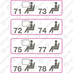 Platznummer (mit Sitzdarstellung) -Piktogramm-