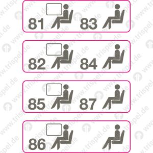 Platznummer (mit Sitzdarstellung) -Piktogramm-