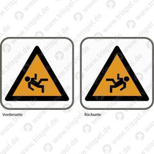 Nicht öffnen bevor ...bzw. Warnung vor Sturzgefahr - doppelseitig -(Verklebung auf Glas)