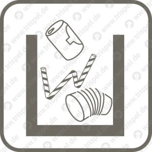 Plastik- und Metallabfälle -Piktogramm-