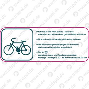 Fahrradeinstellplatz mit Text