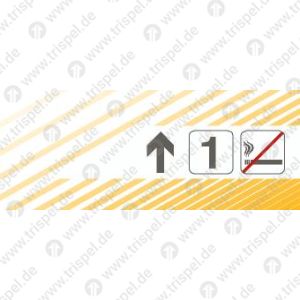 Streifendekor mit Bz. Nichtraucher 1. Klasse und Pfeil