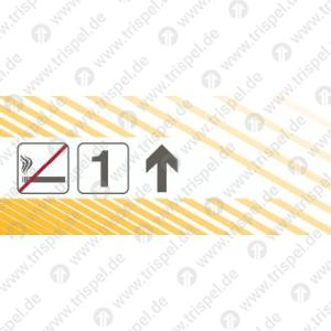 Streifendekor mit Bz. Nichtraucher 1. Klasse und Pfeil