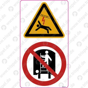 Warnzeichen und Verbotszeichen Lebensgefahr durch Hochspannung