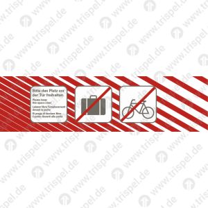 Streifendekor mit 3 Piktogrammen, links