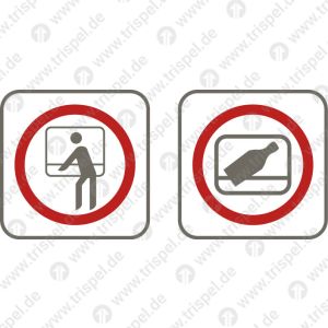 Nicht hinauslehnen, Nichts hinauswerfen, Piktogramm