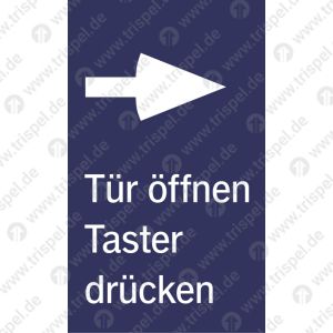 Tür öffnen Taster drücken (Pfeil nach rechts)