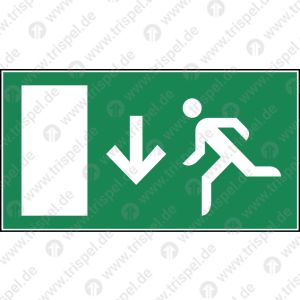 Rettungsweg, nach unten weisend - (langnachleuchtend)- Einsatz VBB