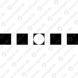 Pixelstreifen, 5 Quadrate mit Aussparung im Mittleren für Motiv Koffer abstellen verboten (# 768178) // Abstand 33 mm