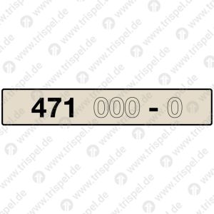 Wagennummer, innen 471