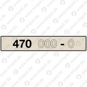 Wagennummer, innen 470