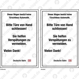 Dieser Wagen besitzt keine Türschliess-Automatik....(doppelseitig)
