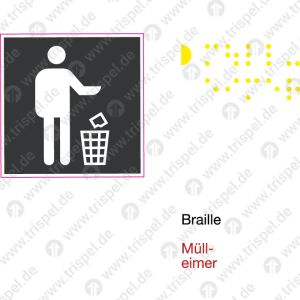 Abfallbehälter allgemein, Braille