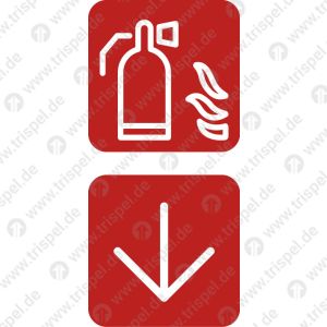 Feuerlöscher –Richtungspfeil, Pfeil nach unten10 mm Abstand zueinander Einsatz S-Bahn München ET 423