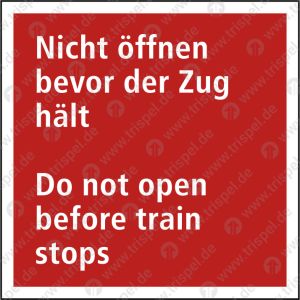 Nicht öffnen bevor der Zug hält 2 sprachig, D, EProjekt: VBB