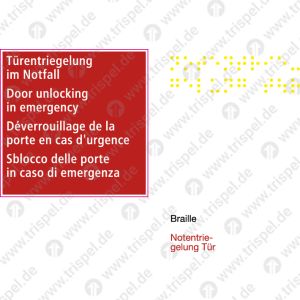 Türentriegelung im Notfall - 4-sprachig D, E, F, I