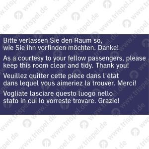 Bitte verlassen Sie den Raum so, wie Sie Ihn vorfinden möchten - viersprachig