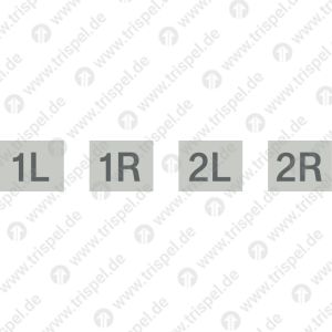 Türkennzeichnung 1L 1R 2L 2REinzelformat 25 x 20 mm