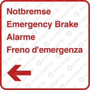 Notbremse Pfeil links
