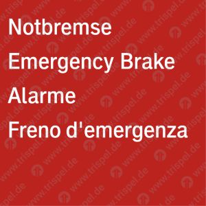 Notbremse - viersprachig ohne Pfeil