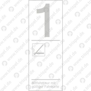 Infofeld 1. Klasse Nichtraucher ohne Platzeindrucke, Mitfahrt nur mit gültiger Fahrkarte