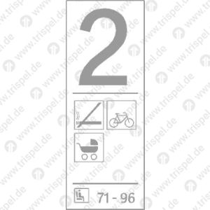 Infofeld 2. Klasse Nichtraucher, Fahrrad, Kinderwagen mit Platzeindruck 71 - 96, Informationskartusche