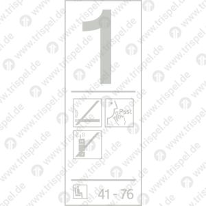 Infofeld 1. Klasse Nichtraucher, Ruhebereich,, Handyverbot,mit Platzeindruck 41-76, Informationskartusche