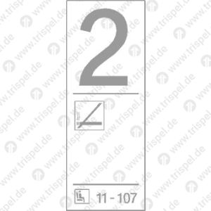 Infofeld 2. Klasse Nichtraucher mit Platzeindruck 11- 107, Informationskartusche
