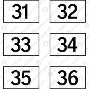 Türkennzeichnung 31 bis 36 - Einzelformat 32 x 20 mm