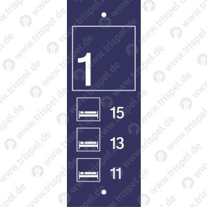 Abteil 1 und Bettnummerierungen, Hinterglas