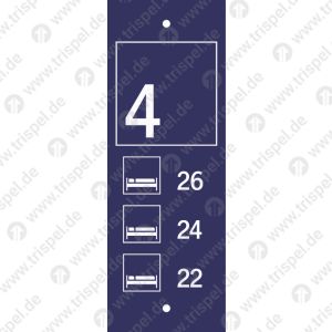 Abteil 4 und Bettnummerierungen, Hinterglas