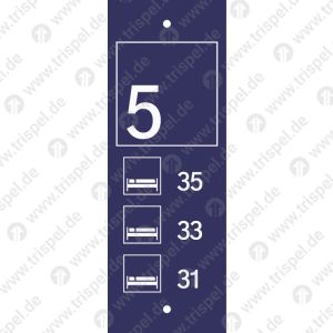 Abteil 5 und Bettnummerierungen, Hinterglas