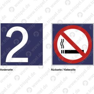 Klassenzahl 2 (Sichtseite), Nichtraucher (Klebeseite) - doppelseitig