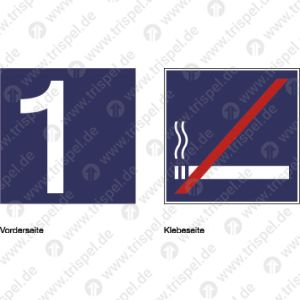Klassenzahl 1 Nichtraucher - doppelseitig, Sichtseite Klassenzahl 1 Klebeseite Nichtraucher