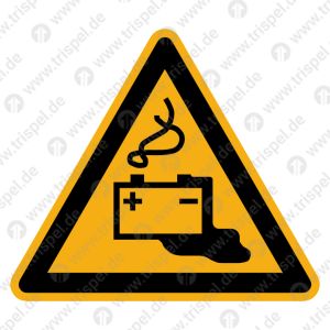 Warnschild: Warnung vor Gefahren durch Batterien