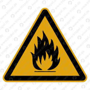 Warnung vor feuergefährlichen Stoffen Schenkellänge 100 mm