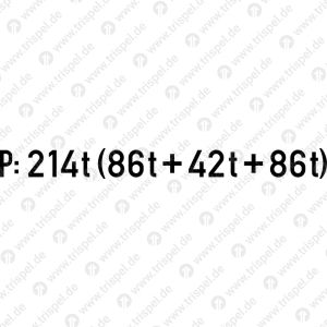 Bremsgewicht P: 214t (86t+42t+86t)