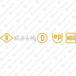 Bremsbauart R KE-R-A-Mg D ep Notbremsüberbrückung, NBÜ, Kennzeichen ""R" für Rapidbremse, Kennzeichen "D" im Kreis, für Scheibenbremse