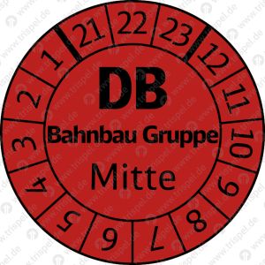 Prüfplakette 21-22-23Bahnbau GruppeMitte
