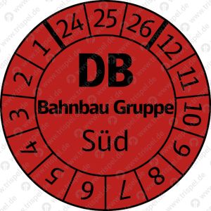 Prüfplakette 24-25-26Bahnbau GruppeSüd6 Stück pro Bogen