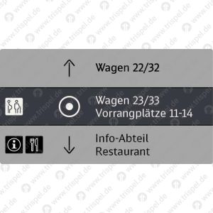 Wegeleitungsinformation im SW06Wagen 22/32Wagen 23/33Vorrangplätze 11-14Info-AbteilRestaurant