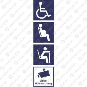 Logoleiste mitInternationales Rollstuhlzeichen bzw. KörperbehinderteSchwangereGehbehinderte bzw. Alte MenschenVideoüberwachungProjekt: VBB
