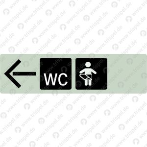 Piktogrammstreifen Richtungspfeil + WC + KleinkindabteilAnschlag rechts