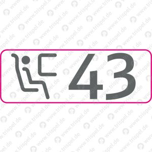 Sitzplatzreservierungsanzeige Fensterplatz 43, BR 408