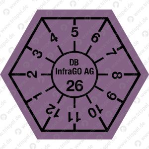 Prüfplakette “DB InfraGO AG 26”6-eckig