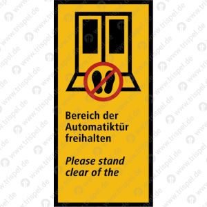 Bereich der Automatiktür freihalten2-sprachig, D, E