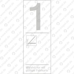 Infofeld 1. Klasse Nichtraucher ohne Platzeindrucke, Mitfahrt nur mit gültiger Fahrkarte